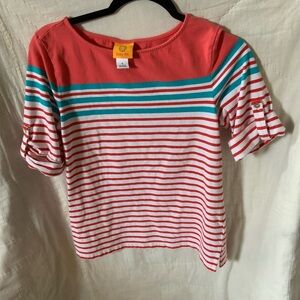 Striped Coral and White Top